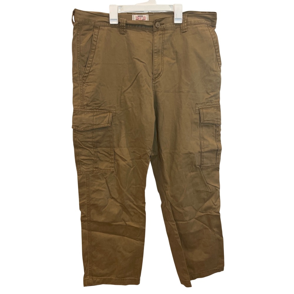 Old Navy Favorite Khakis Mens 36x30 Cargo Pants Tan Brown Cotton Straight Leg